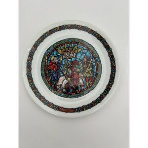 Vintage Limoges Porcelain Plate Noel Vitrail 1989 Collectible